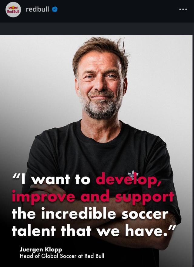 官方：克洛普出任红牛全球足球主管 明年1月就职